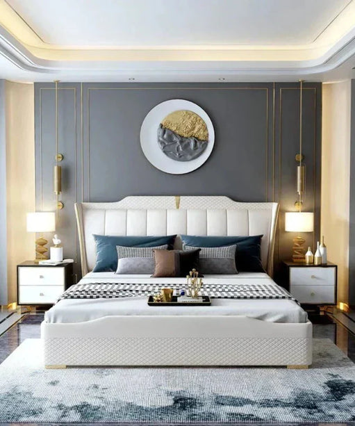 Superb Luxury Upholstered Bed In Leatherette