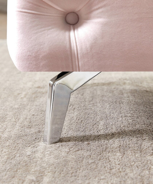 Unicorn Suede Lounger in Blush Pink Color - Oak Inside