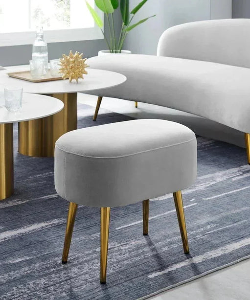 Donald Luxury Modern Suede Sofa Set in Grey (Living Room Combo) - Oak Inside