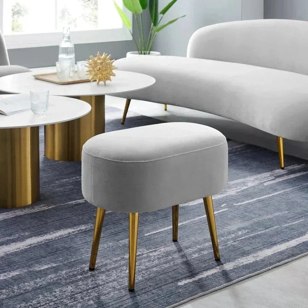 Donald Luxury Modern Suede Sofa Set in Grey (Living Room Combo) - Oak Inside