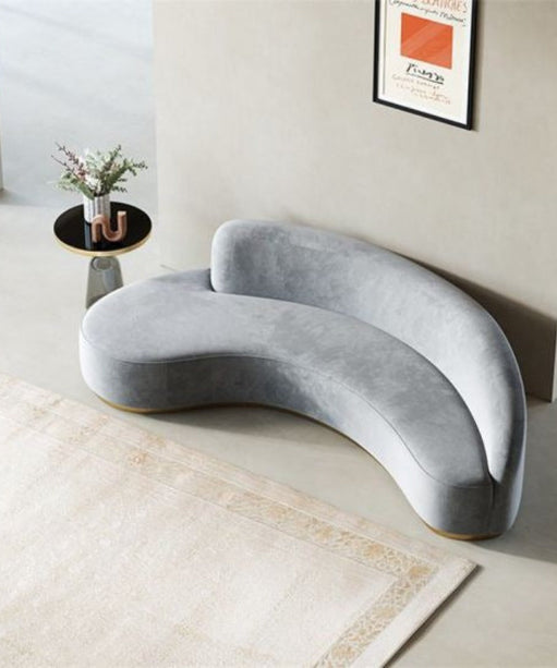 Pacific Luxury Modern Velvet Upholstered Curved Sofa
