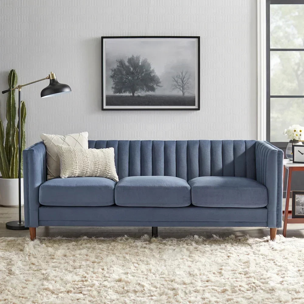 Boombox Luxury Straight Line Sofa Set in Suede