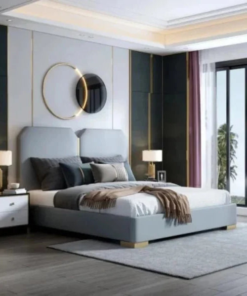 Logic Luxury Upholstered Bed In Suede