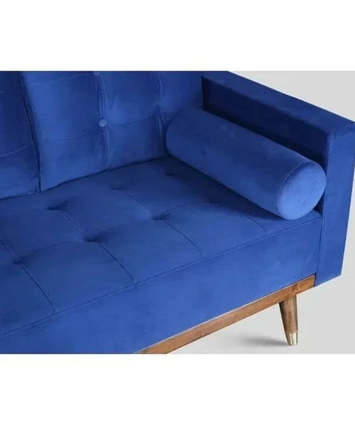 Mercury Straight Line Sofa Set in Blue - Oak Inside