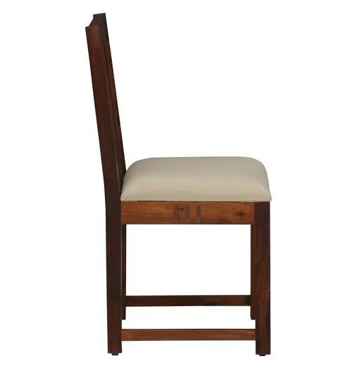 Tipsy 6 Seater Dining Table in Wenge Color (Sheesham Wood) - Oak Inside