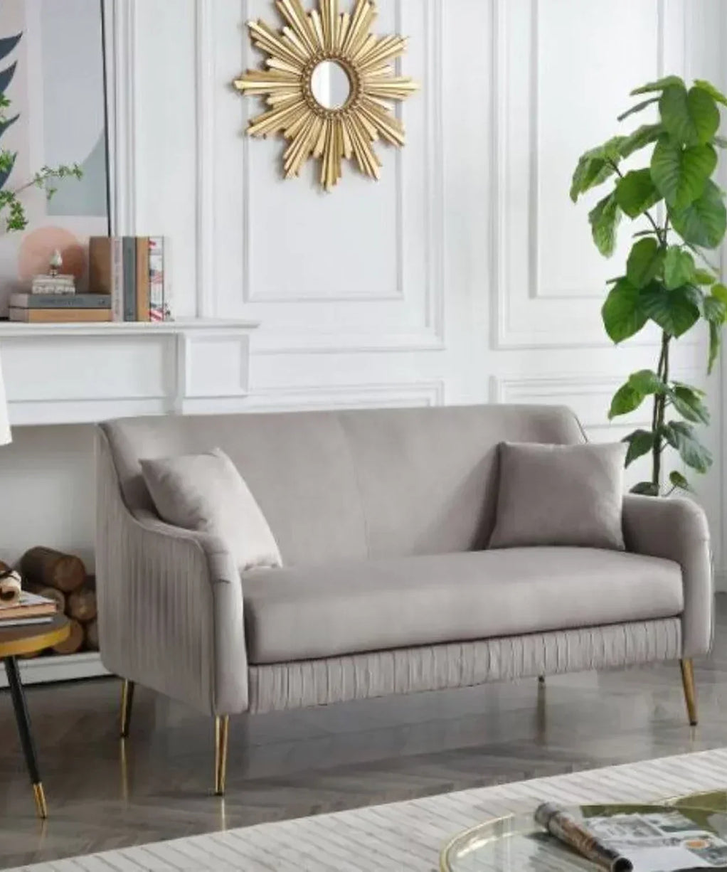 Lexis Luxury Mid-Century Sofa In Suede