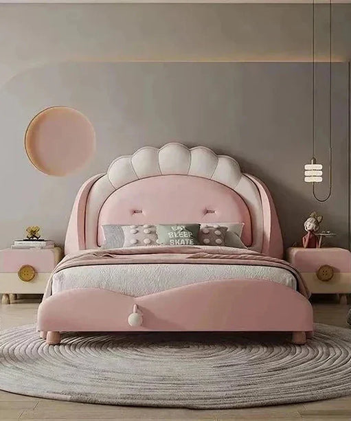 Kido Upholstered Kids Bed Without Storage in Suede