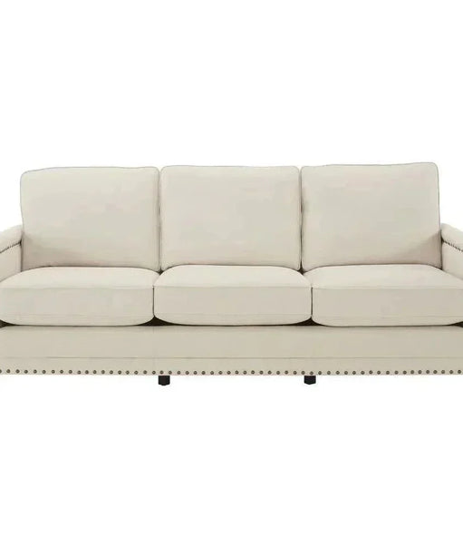 GoPro Line Sofa Set in Beige - Oak Inside