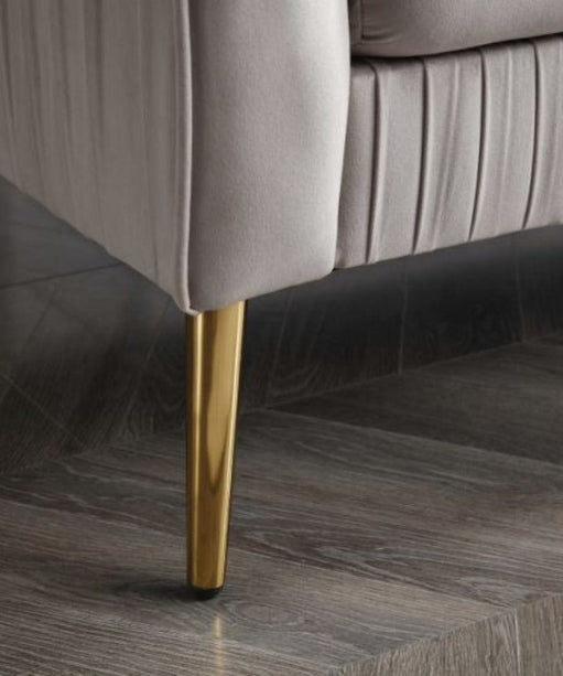 Tesla Straight Line Sofa Set in Grey - Oak Inside