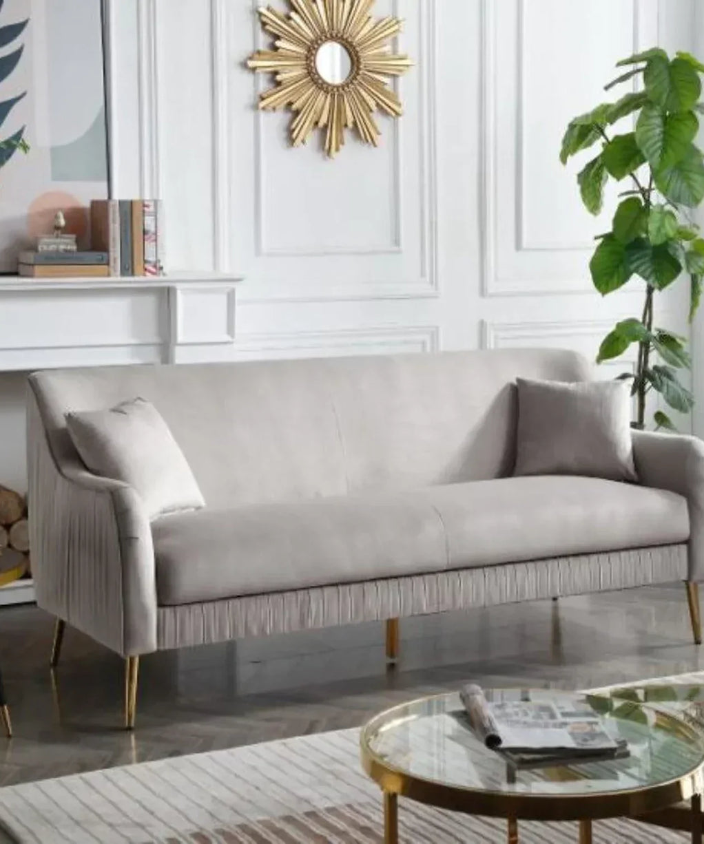 Lexis Luxury Mid-Century Sofa In Suede