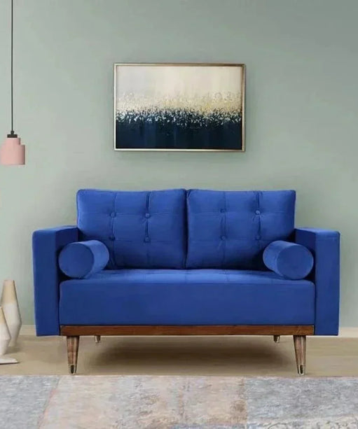 Mercury Straight Line Sofa Set in Blue - Oak Inside
