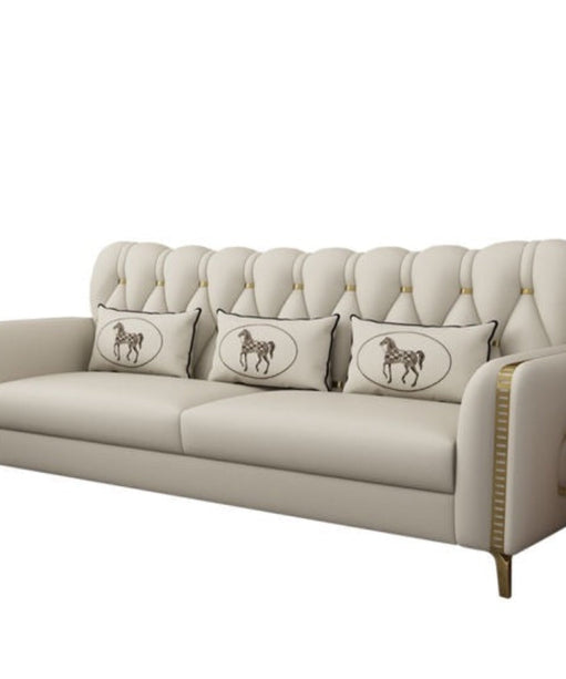 Asian Premium Straight Line Chesterfield Sofa Set in Leatherette