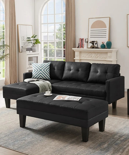 Practo Modern Suede Sofa Set in Suede With Setty - Oak Inside