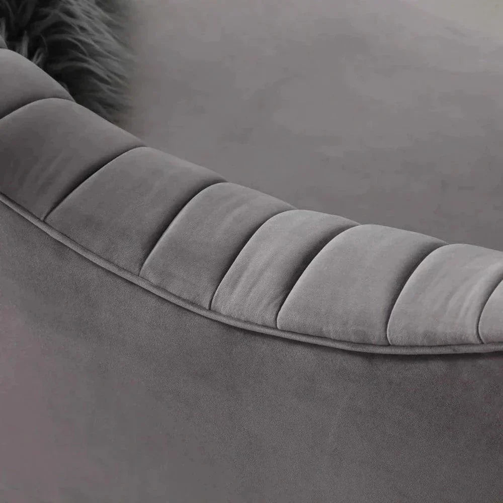 Angel Wing Luxury Modern Suede Sofa Set