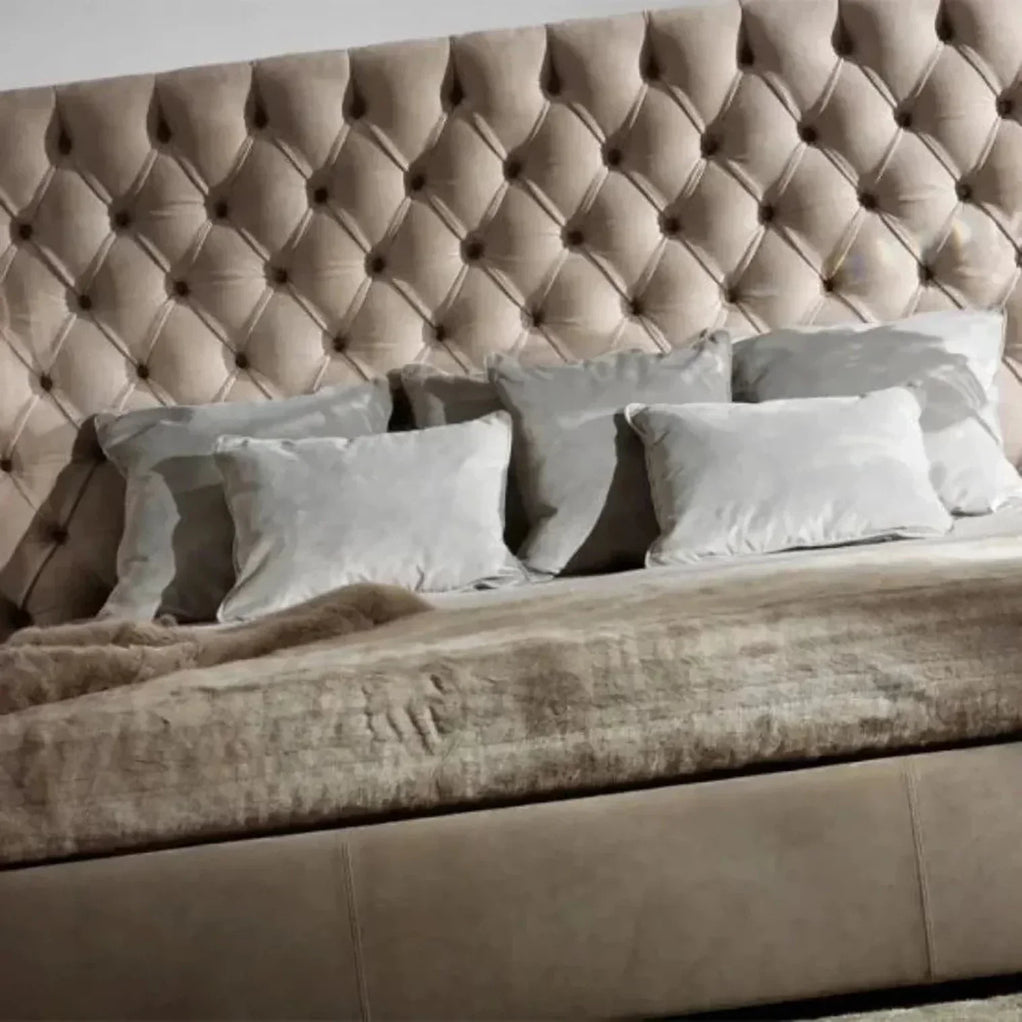 Quilt Nexa Premium Upholstered Bed  in Suede