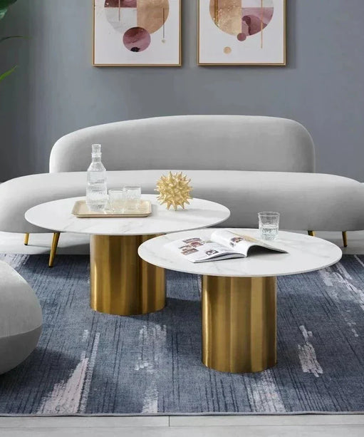 Donald Luxury Modern Suede Sofa Set in Grey (Living Room Combo) - Oak Inside