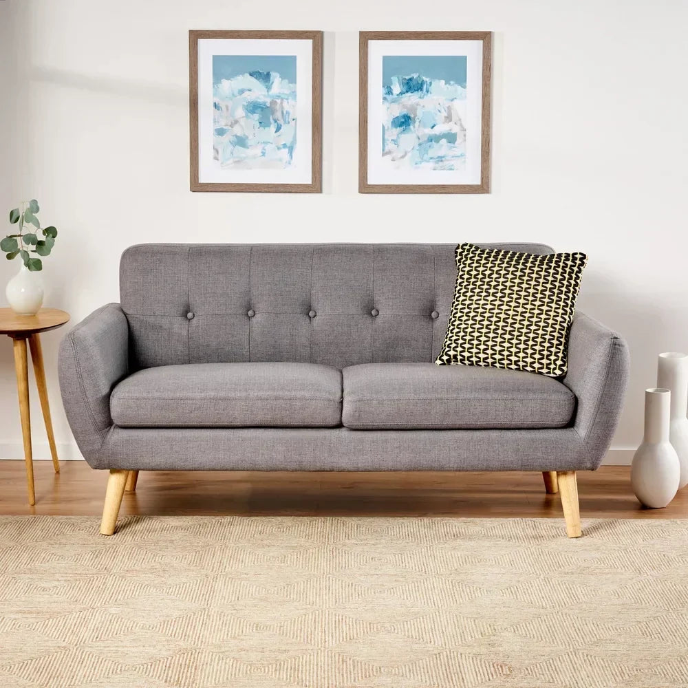 Heffy Modern Sofa Set in Suede