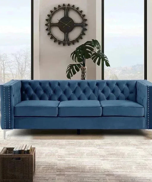 Livup Chesterfield Sofa Set - Oak Inside