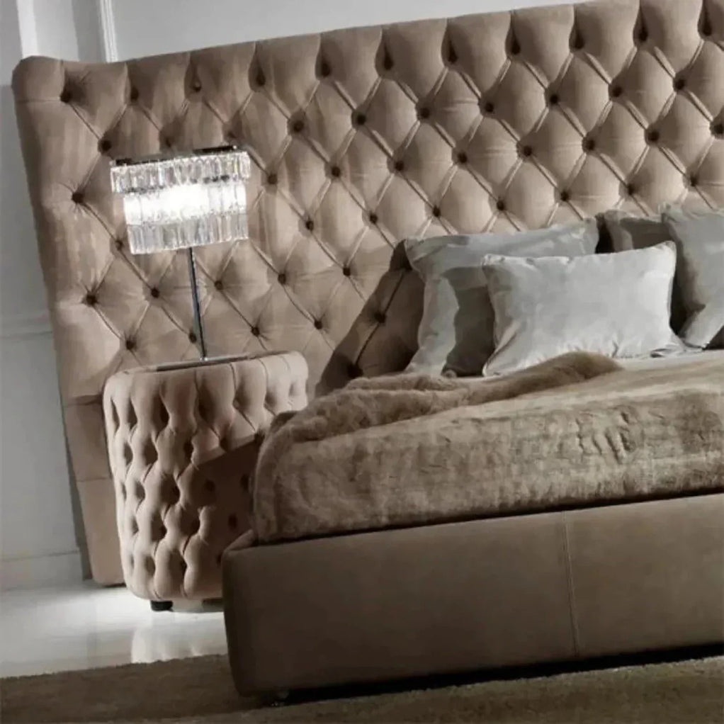 Quilt Nexa Premium Upholstered Bed  in Suede