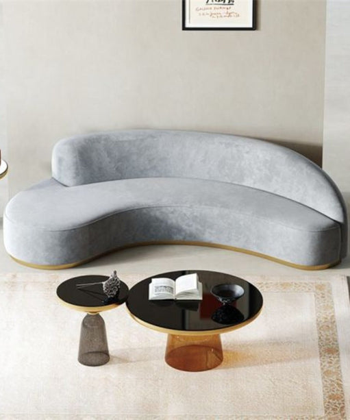 Pacific Luxury Modern Velvet Upholstered Curved Sofa