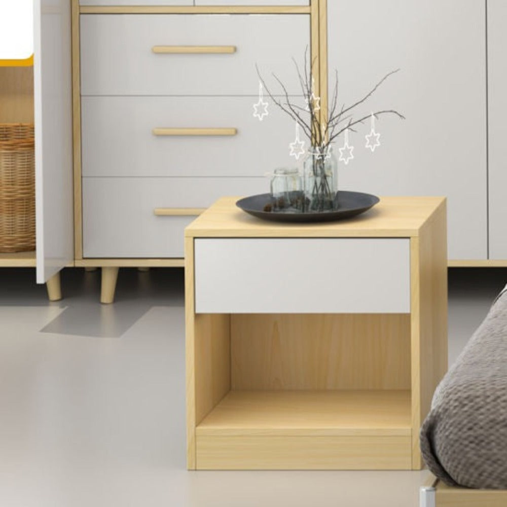 Monaco Engineered Wood Wenge Finish Bedside Table