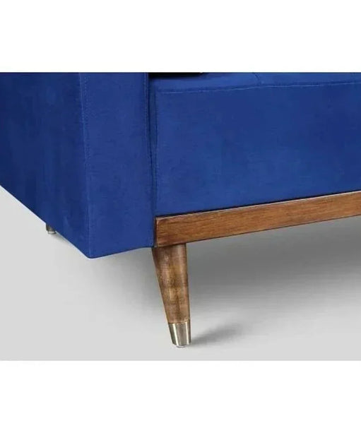 Mercury Straight Line Sofa Set in Blue - Oak Inside