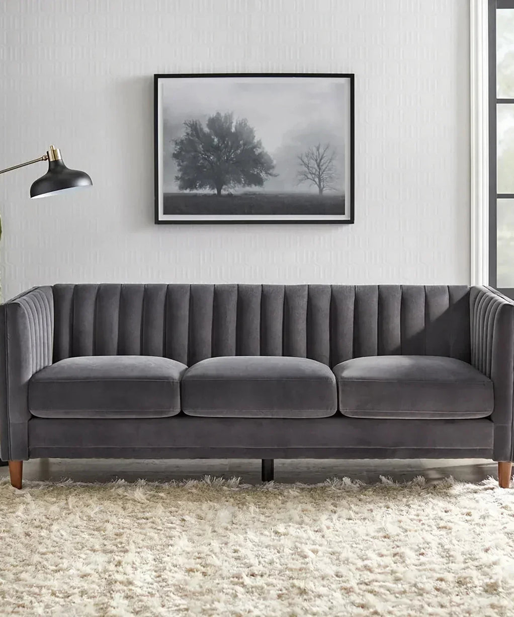 Uniline Pro Luxury Mid-Century Sofa In Suede
