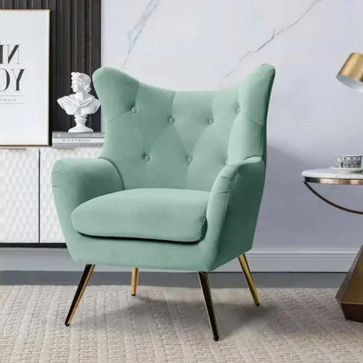 Becky Suede Accent Chair - Oak Inside