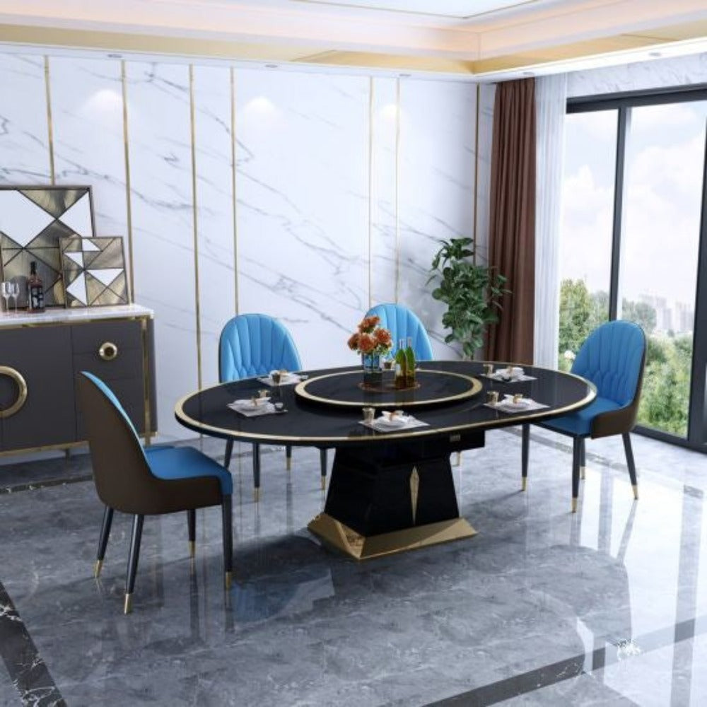 Practo Luxury 6 Seater Dining Table - Oak Inside