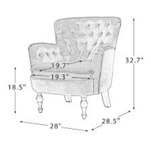 Husky Suede Accent Chair - Oak Inside