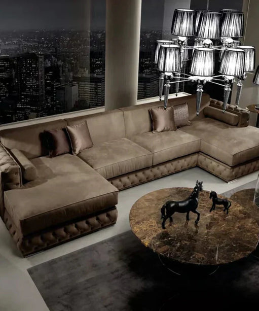 Signature Premium Sectional Sofa in Suede