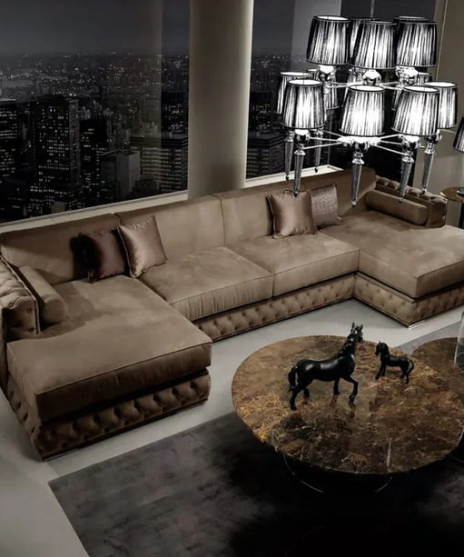 Signature Premium Sectional Sofa in Suede