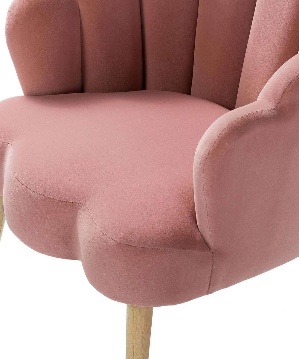 Lotus Upholstered Arm Chair In Velvet