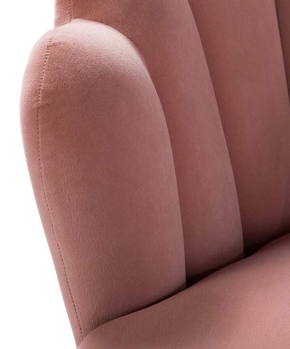 Lotus Upholstered Arm Chair In Velvet