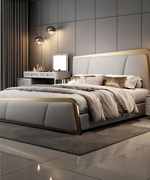 Aston Premium Upholstered Bed in Suede
