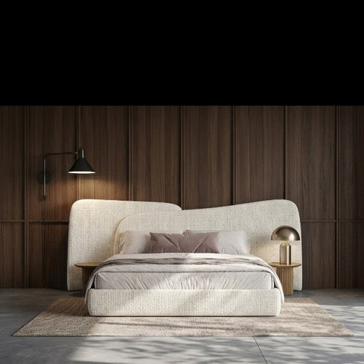 Ronaldo carved upholstered bed Better Leaf