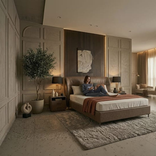 Africans upholstered bed with storage Better Leaf