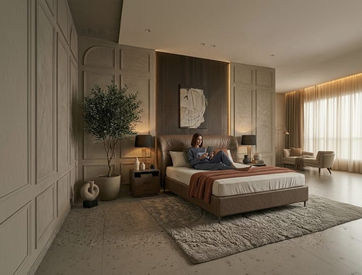 Africans upholstered bed with storage Better Leaf