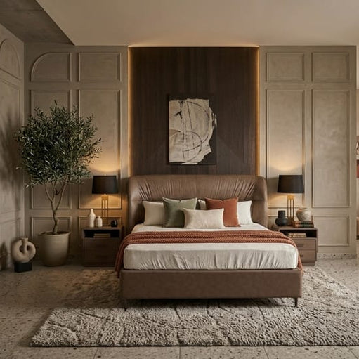 Africans upholstered bed with storage Better Leaf