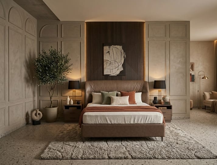 Africans upholstered bed with storage Better Leaf