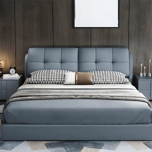 Tafino IMP dark grey in leatheright upholstered bed