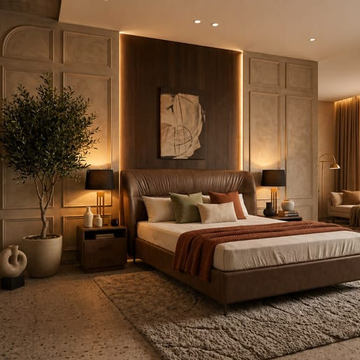 Africans upholstered bed with storage Better Leaf