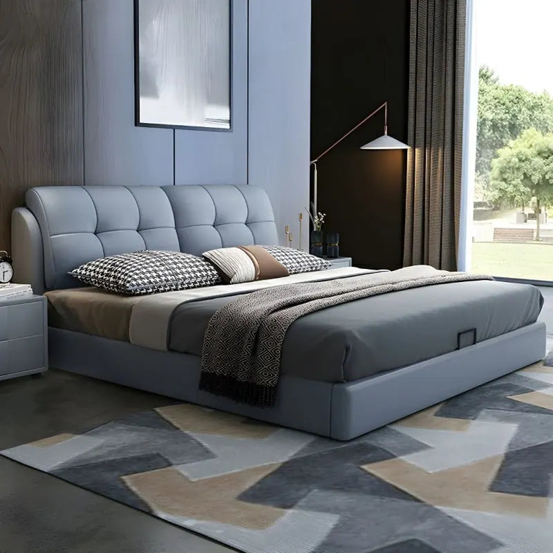 Tafino IMP dark grey in leatheright upholstered bed